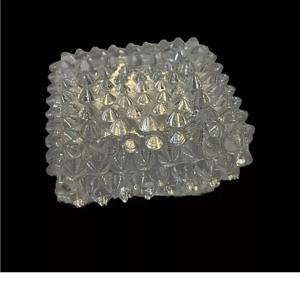 Vintage Fenton  Hobnail Salt Cellar, Votive Holder, pointed hobnail clear glass